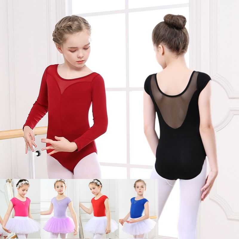 Children's dance suit Girls ' practice suit Autumn and winter long sleeve body suit Young dance tutu exam dress Chinese dance