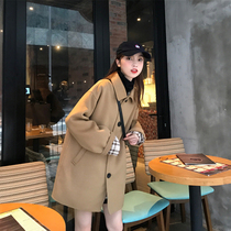 2020 new womens fried street Hepburn wind coat fashion temperament Mori small man woolen coat women autumn and winter