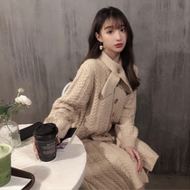 Dress 2021 new womens dress French design sense small super fairies waist strap skirt autumn