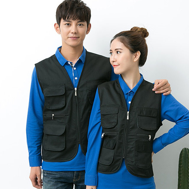 Yunda Express Vest Workwear Vest ການໂຄສະນາການໂຄສະນາທີ່ກໍາຫນົດເອງການພິມໂລໂກ້ຫຼາຍກະເປົ໋າທີ່ກໍາຫນົດເອງກິດຈະກໍາອາສາສະຫມັກ