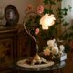 Vintage French Retro Table Lamp, Medieval Brass Pastoral Style Rose Atmosphere Living Room Bedroom Bedside Table Lamp