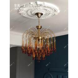Apeal Italian Retro Water Drop French-Style Chandelier Light Luxury Living Room Bedroom Lamp Dining Room American-Style Chandelier