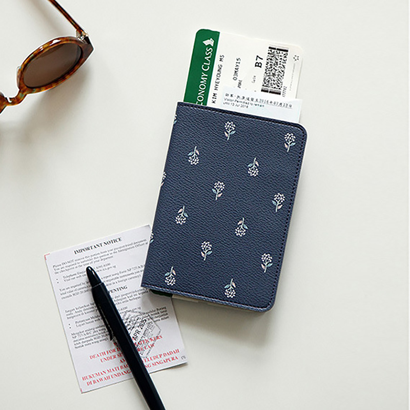 Cute small fresh flora and fauna travel passport holder short passport cover Document bag Travel passport cover