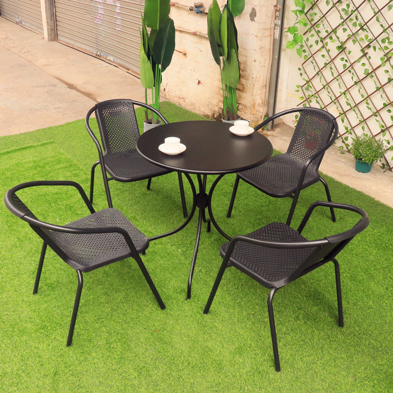 Outdoor courtyard leisure table and chair three sets combination net red rattan chair terrace balcony small tea table coffee table outdoor table and chair