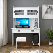 Simple computer desktop desk Household desk Bookshelf combination Economical bookcase Student writing desk Computer desk one