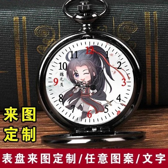 Reloj de bolsillo personalizado con patrón de esfera de foto luminoso creativo hueco retro flip collar de anime regalo de cumpleaños