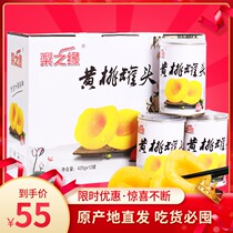 Gift box canned yellow peach fresh folio large Dangshan fruit sugar canned whole box 12 cans Spring Festival gift pack