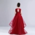 Cô gái ngắn trước khi catwalk công chúa váy trẻ em pettiskirt trang phục piano hoa cô gái đỏ váy váy