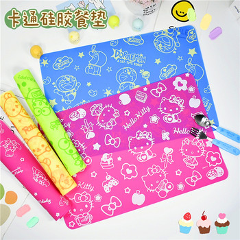 Cartoon silicone placemat waterproof, oil-proof and dirty