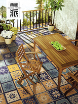Flower brick retro balcony kitchen wall tile waist line kitchen toilet tile simple modern pixel pastoral floor tiles 300
