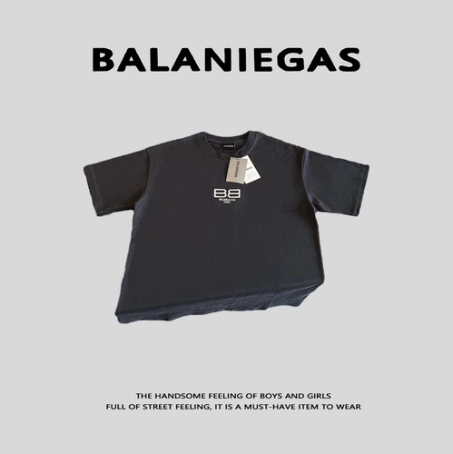 Футболка с коротким рукавом, услуга «вышивка логотипа», круглый воротник, оверсайз