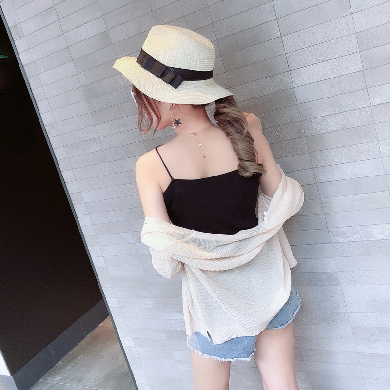 2018 áo vest nữ nhỏ mới ra ngoài mặc mùa hè DrawString hương vị Hồng Kông sang trọng chạm đáy áo sơ mi lụa băng băng Harajuku áo tắm