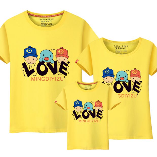 Quần áo bố mẹ cho bé hè 2018 mới áo thun ngắn tay cỡ lớn cotton gia đình nhà ba hoặc bốn chiếc váy mẹ áo sơ mi nữ váy trẻ em