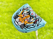 新款高尔夫推杆套琉球RG老虎推杆套高尔夫帽套半圆推杆套双耳磁铁