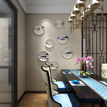 New Chinese ink mood landscape Landscape Decoration Pan Hotel Wall Decoration Modern Home Living Room Wall Hanging Pan