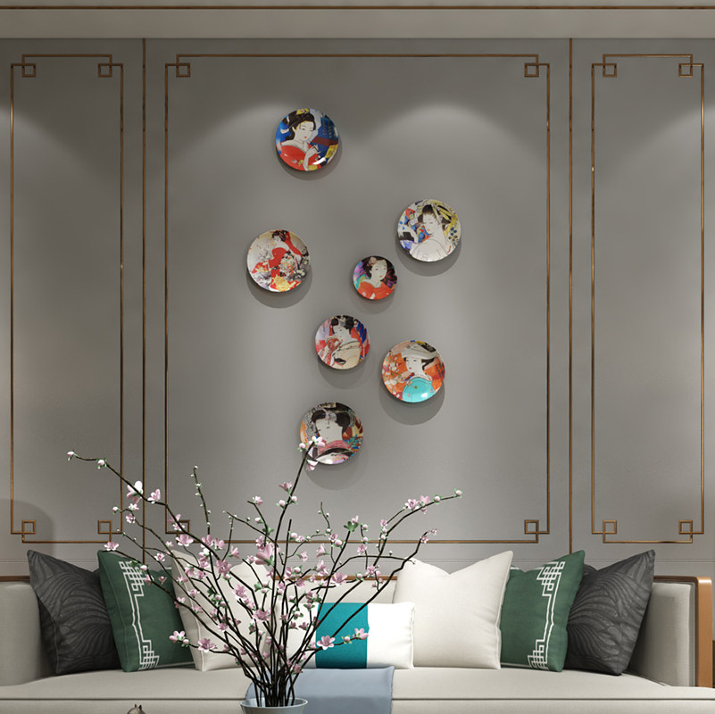 Day Style Creativity Decoration Hanging room Background wall hanging disc Dining Room Dining Room Sushi Shop Wall Deco
