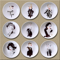 Nordic Style Ceramic Hanging Pan Modern Minimalist Meritocracy Decorative plate Living room Dining Room Dining Room Wall Adornment