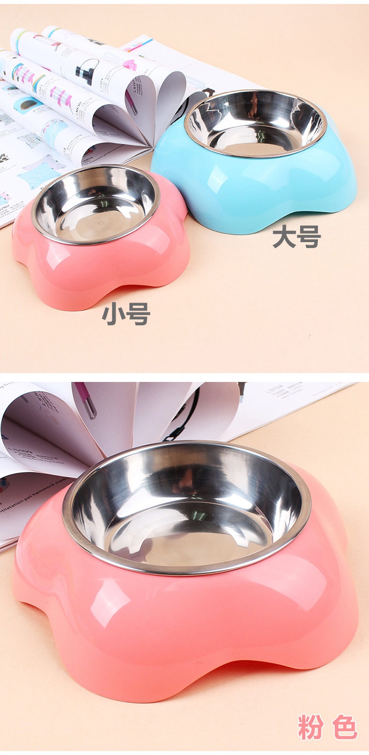 Pet Hàng Hóa Phim Hoạt Hình Thực Phẩm Bát Bát Nước Bát Duy Nhất Dual-sử dụng Thép Không Gỉ Dog Rice Bát Mèo Thực Phẩm Bát Chống trượt Cát ... bát ăn cho chó mèo	