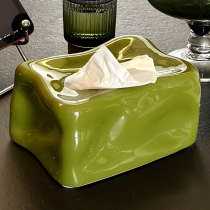 Creative olive green tissue box home living room coffee table ceramic tissue box paper tissue box napkin box decorative ornaments