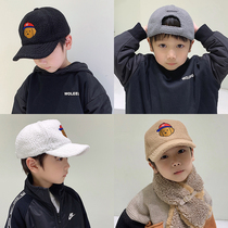 Childrens hats autumn and winter boys caps big children lambas warm hats fashion babies Korean baseball caps Tide