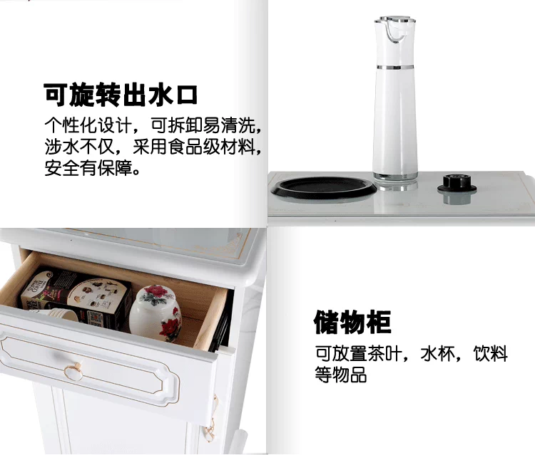 Tủ bếp châu Âu bằng gỗ thanh máy pha nước hộ gia đình rắn gỗ tủ trà tự động nước uống thẳng đứng - Nước quả lọc nước gia đình