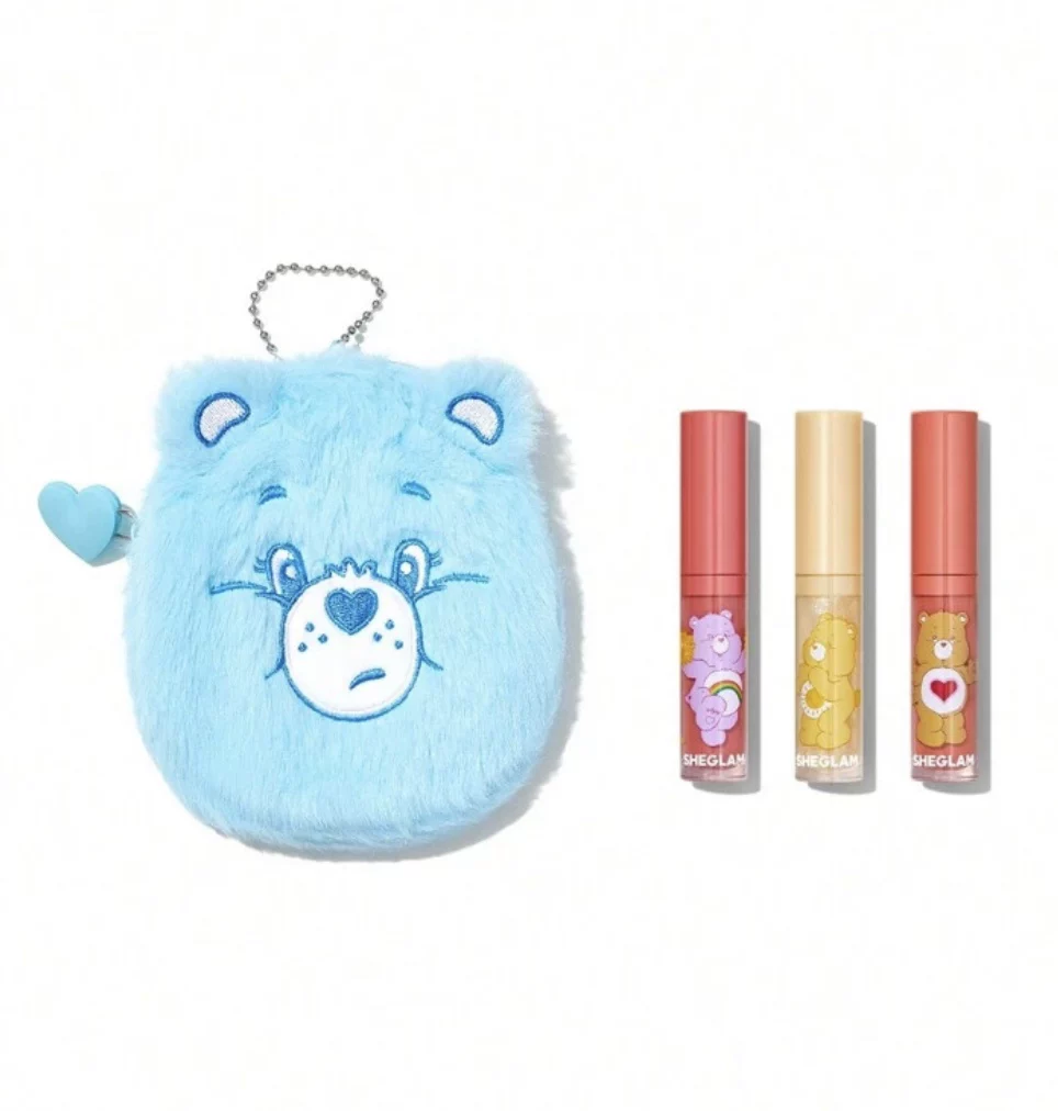 Набор макияжа SHEGLAM x Care Bears — палетка теней, румяна и хайлайтер в плюшевом футляре