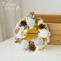 Christmas wreath ornament rattan rattan Circle Mall window scene dress up door hanging wall hanging Bell holiday ornaments