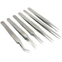 Small tweezers tool Stainless Steel Antistatic Precision Nie Clips Photo Swiftlet cellphones Repair Bent Round Tip