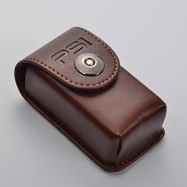 Handmade leather glasses case leather reading glasses cover pure leather folding glasses bag can be hung belt