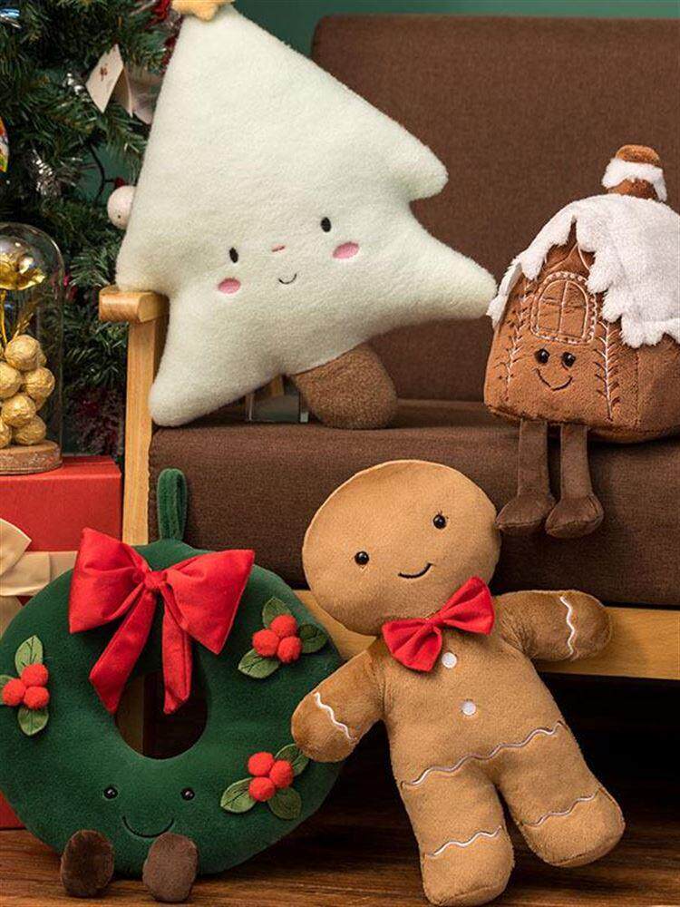 Biscuits gingerbread man with pillow plush Christmas tree doll Santa Claus paparazzi adornment girl's heart gift-Taobao