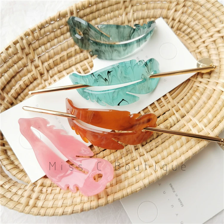 Thương hiệu đắt tiền của Nhật Bản có cùng tính khí tấm axit axetic kẹp tóc trang trí cá nhân kẹp tóc phụ kiện kẹp tóc phụ kiện kẹp tóc OL - Phụ kiện tóc
