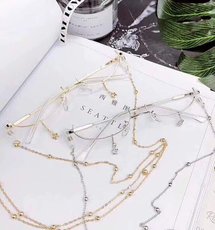 Lắc các mô hình thủy triều Nhật Bản không thấu kính kim loại nửa khung kính gọng phẳng gương thả nước trang trí mặt dây chuyền kính mới kính cartier