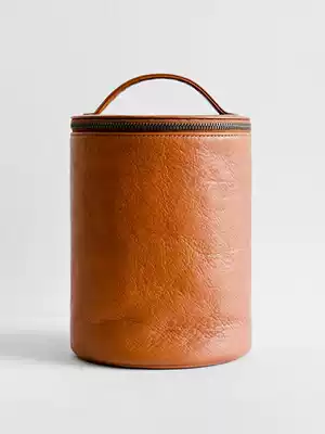 Kika Ni jikani simple leather wash bag men's bucket storage bag business travel Large Capacity Portable