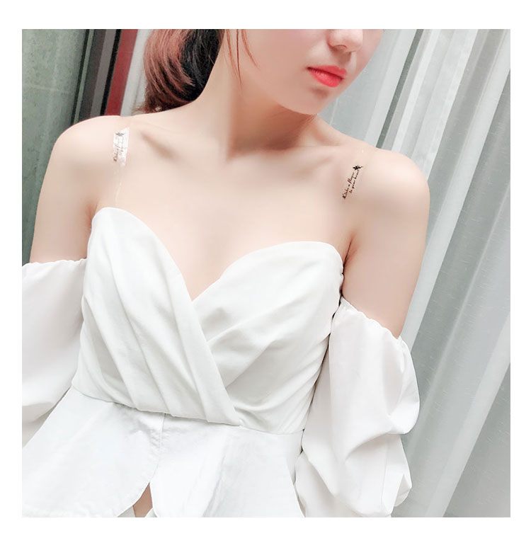 [Mua 2 tặng 1 miễn phí] Nhập Khẩu vô hình vành đai trong suốt dây đeo vai non-slip đồ lót với tattoo thư áo ngực dây đeo mùa hè