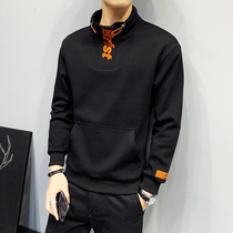 2021 autumn and winter clothes half high collar clothes men Korean trend ins pullover clothes Super fire cec fashion mens clothing