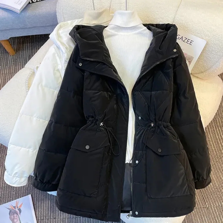 Avocado Green Cotton Jacket 2024 Winter New Style Women's Waist-Cinching Slimming Cotton Coat Thick Outerwear Avocado Green Cotton Jacket 2024 Winter New Style Women's Waist-Cinching Slimming Cotton Coat Thick Outerwear