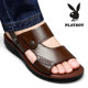 Playboy Sandals Men's Genuine Leather Cowhide 2024 Summer New Casual Beach Shoes Korean Version Anti-Slip Soft Bottom Authentic