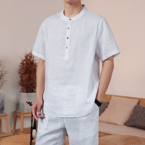 Футболка, элитный комплект, рубашка для отдыха, мужской стиль, китайский стиль