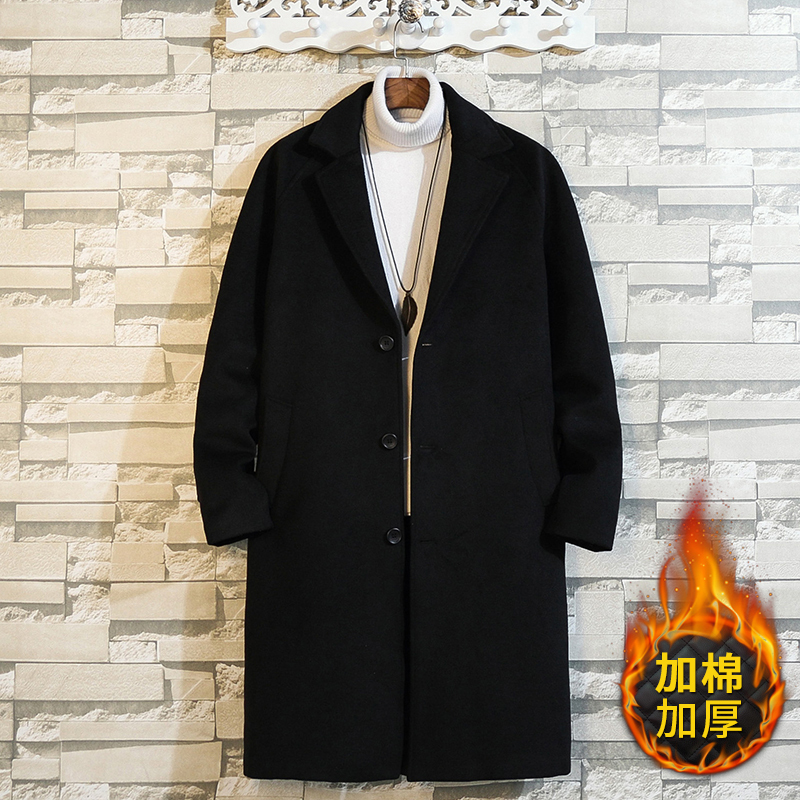 Autumn and Winter Woolen Coat for Men 2026 New Long Over-The-Knee Men's Trench Coat Mid-Length High-End Woolen Jacket