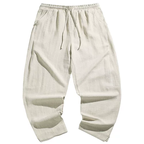 Мужские летние тонкие штаны для отдыха, китайский стиль, из хлопка и льна