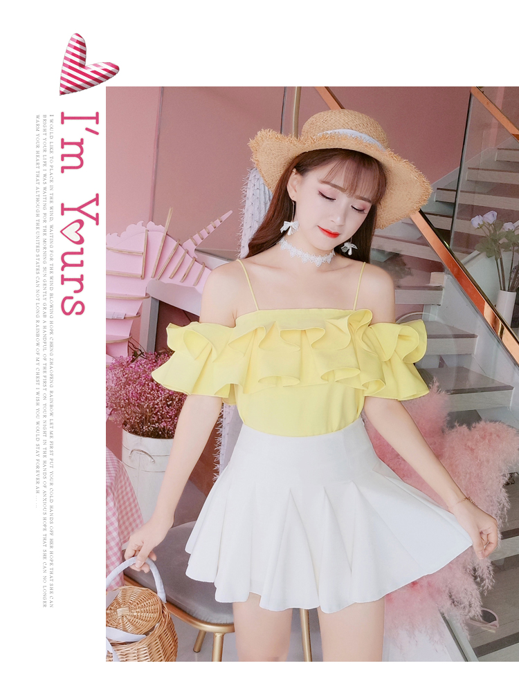 Cô gái Nhật Bản cô gái mềm mại ngọt ngào váy xếp li sinh viên hoang dã váy trắng petti váy ruffle váy mùa hè - Váy chân váy xòe
