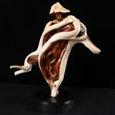 Natural style Taihang carvings Cliff cypress root carving ornaments Buddha statue Dharma Enlightenment boutique wood carving craft gift decoration