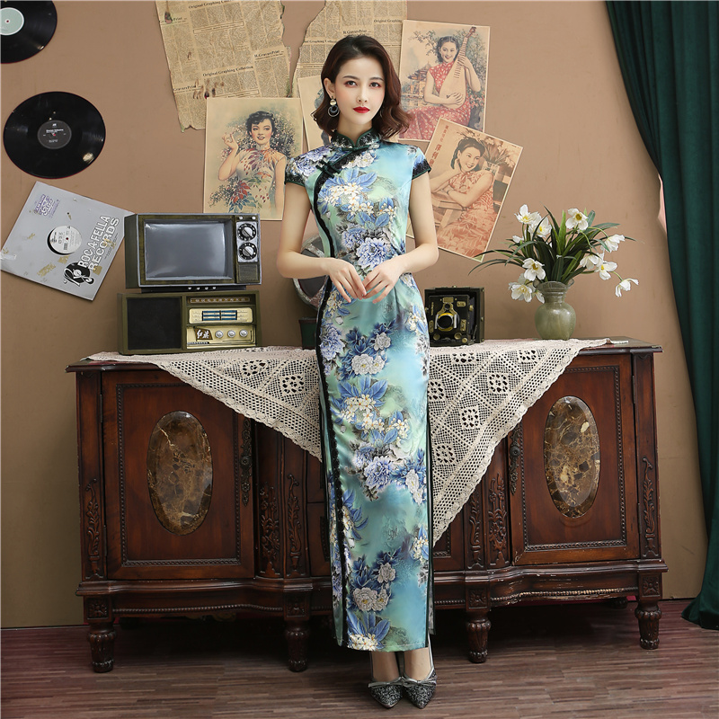 Daily improvement young girl cheongsam 2021 new vintage Chinese style new style cheongsam dress long version female