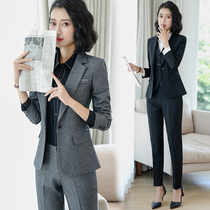 Suit jacket womens business suit 2021 spring and autumn new temperament casual fashion Korean version of the suit slim formal suit