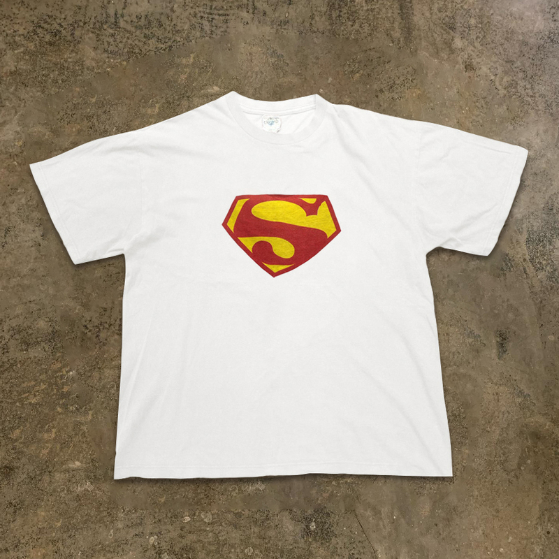 Bomba Studio Superman Logo Printed Short-Sleeved T-Shirt European and American Trendy Brand Heavy Cotton Half-Sleeved Oversize