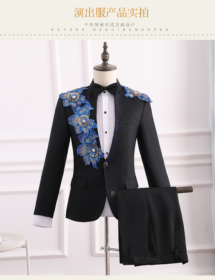 Trang phục người lớn nam mới thêu sân khấu hợp xướng tiệc phù hợp với đám cưới quần nam