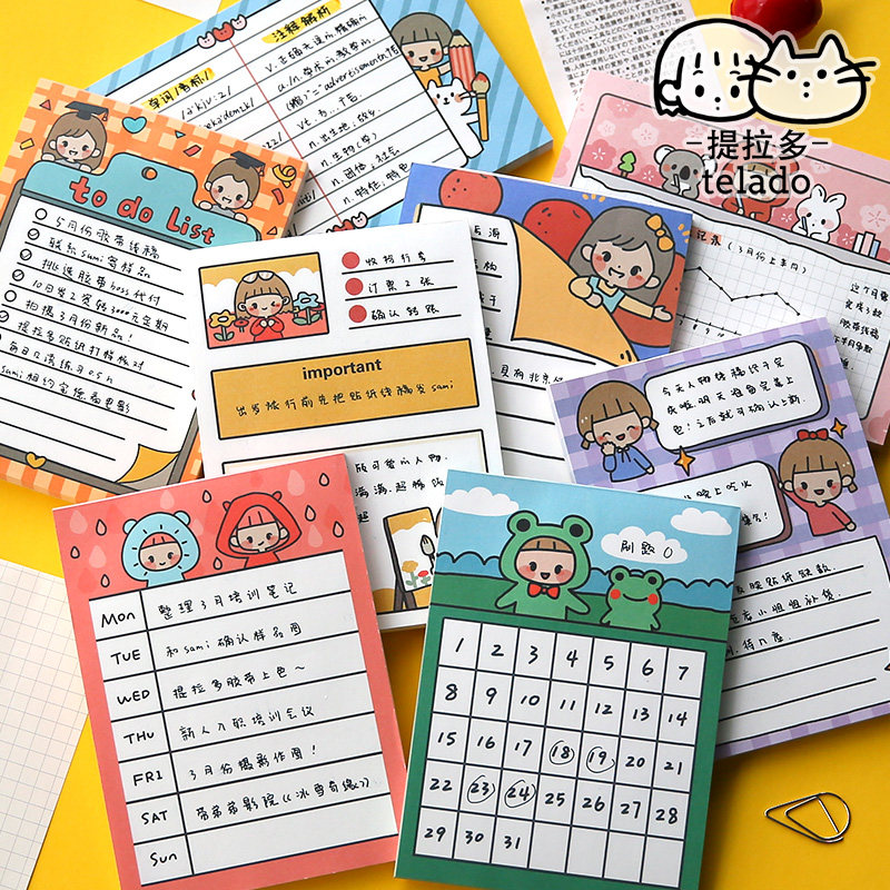 Tirato telado notes small book students use handbook materials in hand account creative cute girl