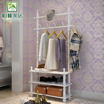 Solid wooden cap frame European landing hanger living room with shelf bedroom multi-functional shoe frame foyer coat rack
