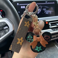 Серебряная печатная кожаная веревка+черная голова Микки