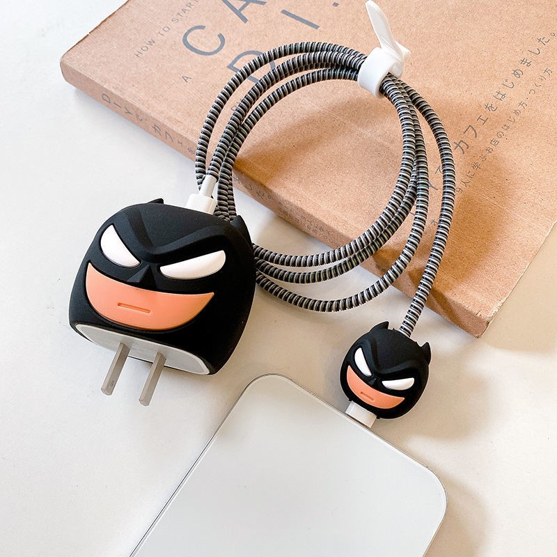 Suitable for Batman Apple data line protective sleeves iPhone12 mobile phone charger 11pro protective shell 20w